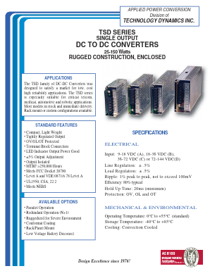 TSD-100C-12 Datasheet PDF Technology Dynamics Inc.
