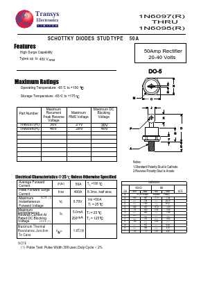 1N6097 Datasheet PDF Transys Electronics Limited