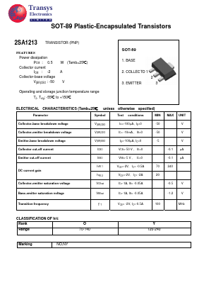 2SA1213 Datasheet PDF Transys Electronics Limited