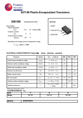 2SB1308 Datasheet PDF Transys Electronics Limited