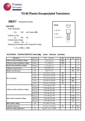 2N6517 Datasheet PDF Transys Electronics Limited