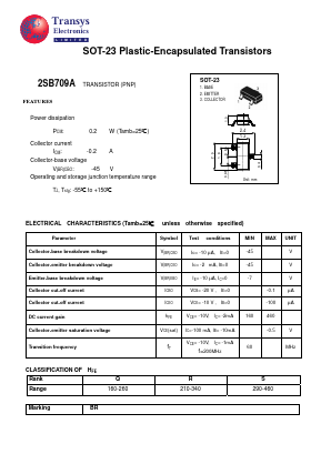 2SB709A Datasheet PDF Transys Electronics Limited