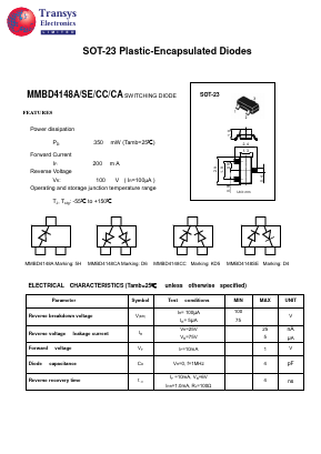 MMBD4148A Datasheet PDF Transys Electronics Limited