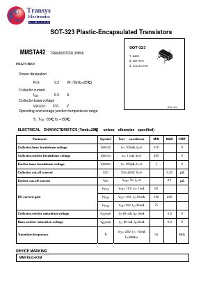 MMSTA42 Datasheet PDF Transys Electronics Limited