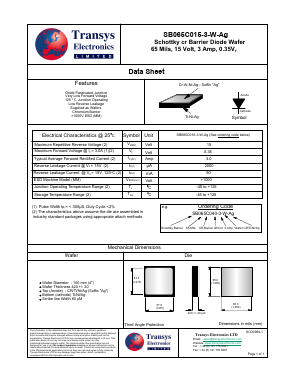 SB065C015-3-W-AG Datasheet PDF Transys Electronics Limited