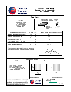 SB063P200-W-AL Datasheet PDF Transys Electronics Limited