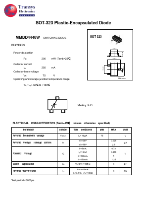 MMBD4448W Datasheet PDF Transys Electronics Limited