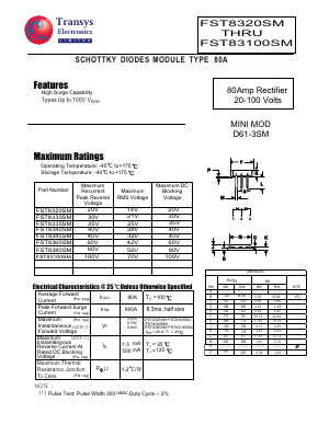 FST8320SM Datasheet PDF Transys Electronics Limited