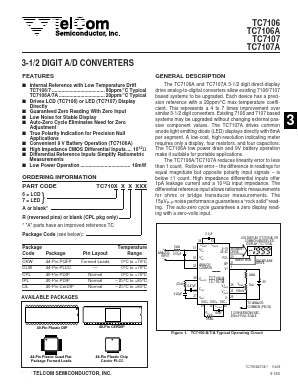 TC7107ACKW Datasheet PDF TelCom Semiconductor, Inc