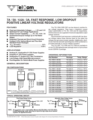 TCL1584-3.3 Datasheet PDF TelCom Semiconductor, Inc
