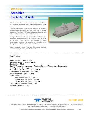 CMA-4-0502 Datasheet PDF Teledyne Technologies Incorporated