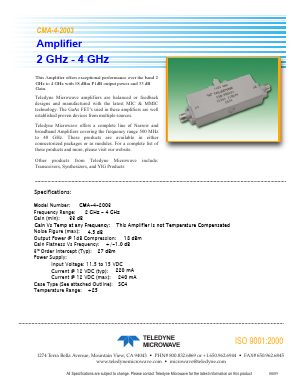 CMA-4-2003 Datasheet PDF Teledyne Technologies Incorporated