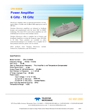 CPA-18-6036 Datasheet PDF Teledyne Technologies Incorporated