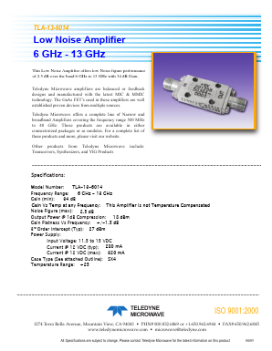 TLA-13-6014 Datasheet PDF Teledyne Technologies Incorporated