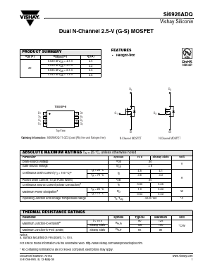 SI6926ADQ Datasheet PDF Vishay Telefunken