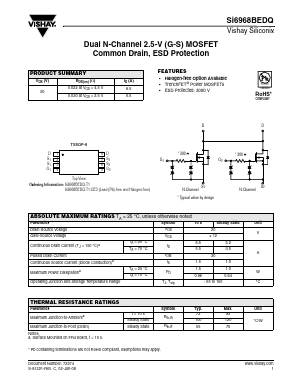 SI6968BE Datasheet PDF Vishay Telefunken