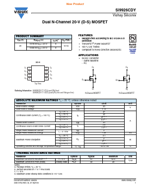 SI9926CD Datasheet PDF Vishay Telefunken