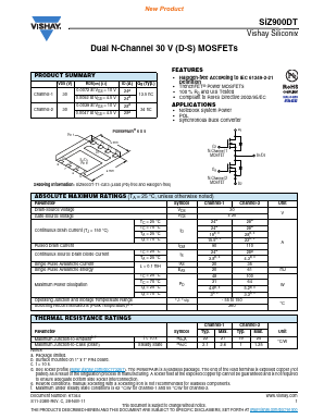 SIZ900DT Datasheet PDF Vishay Telefunken