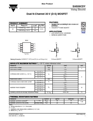 SI4936CDY Datasheet PDF Vishay Telefunken