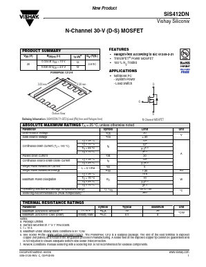 SIS412DN Datasheet PDF Vishay Telefunken