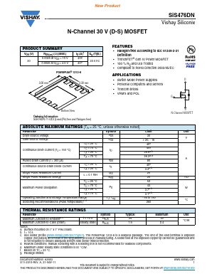 SIS476DN Datasheet PDF Vishay Telefunken