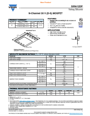 SIRA12DP Datasheet PDF Vishay Telefunken