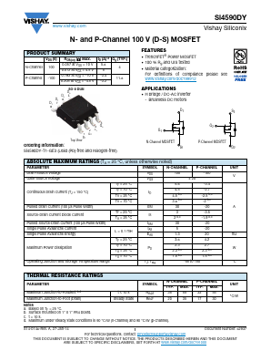 SI4590DY Datasheet PDF Vishay Telefunken