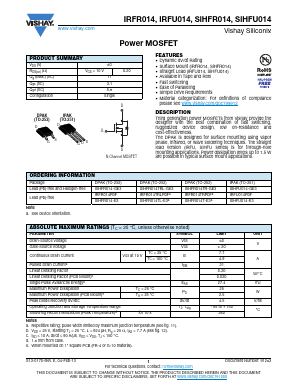 IRFR014 Datasheet PDF Vishay Telefunken