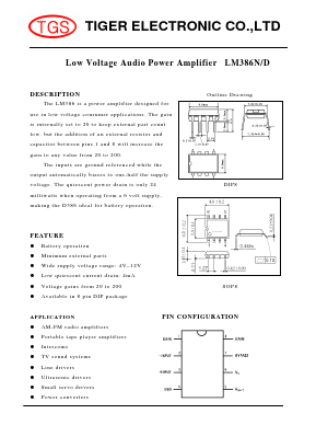 LM386N Datasheet PDF Tiger Electronic