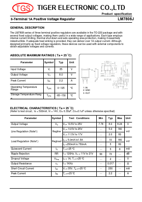 LM7808J Datasheet PDF Tiger Electronic