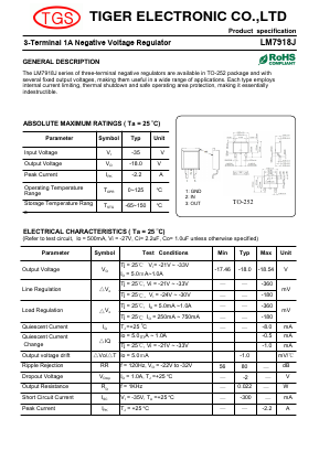 LM7918J Datasheet PDF Tiger Electronic