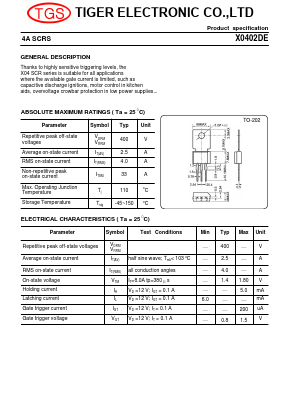 X0402DE Datasheet PDF Tiger Electronic