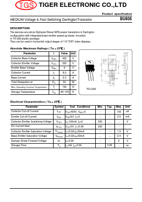 BU806 Datasheet PDF Tiger Electronic