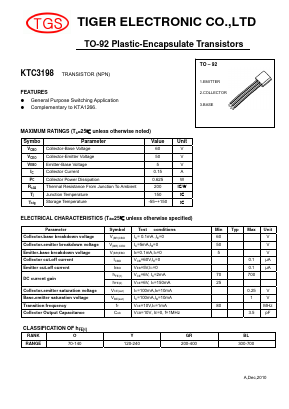 KTC3198 Datasheet PDF Tiger Electronic