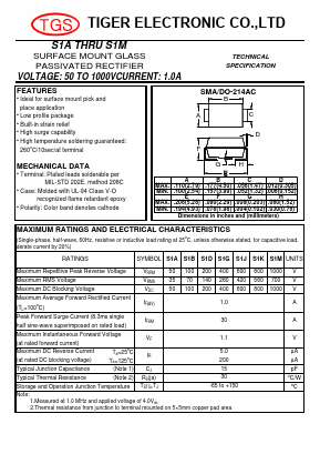 S1A Datasheet PDF Tiger Electronic