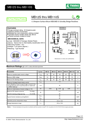 MB12S Datasheet PDF Thinki Semiconductor Co., Ltd.