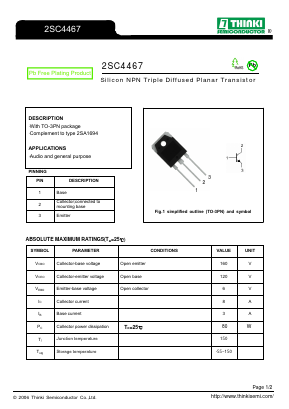 2SC4467 Datasheet PDF Thinki Semiconductor Co., Ltd.