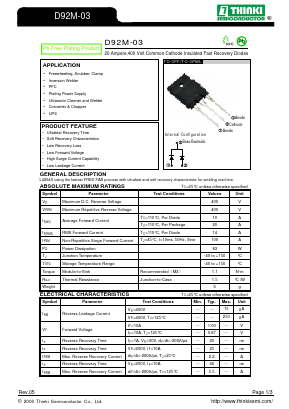 D92M-03 Datasheet PDF Thinki Semiconductor Co., Ltd.