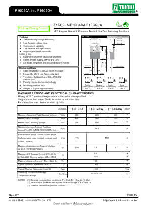 F16C20A Datasheet PDF Thinki Semiconductor Co., Ltd.