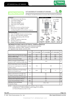 UF1640GD Datasheet PDF Thinki Semiconductor Co., Ltd.