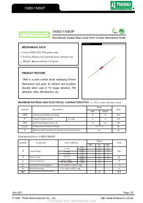 1N60P Datasheet PDF Thinki Semiconductor Co., Ltd.