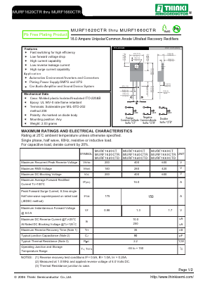 MURF1620CTD Datasheet PDF Thinki Semiconductor Co., Ltd.