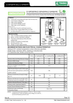 C10P20FR Datasheet PDF Thinki Semiconductor Co., Ltd.