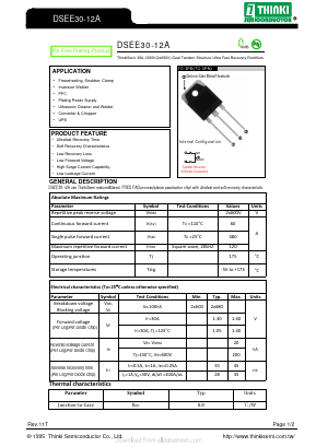 DSEE30-12A Datasheet PDF Thinki Semiconductor Co., Ltd.