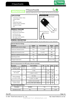 FFA60UP30DN Datasheet PDF Thinki Semiconductor Co., Ltd.