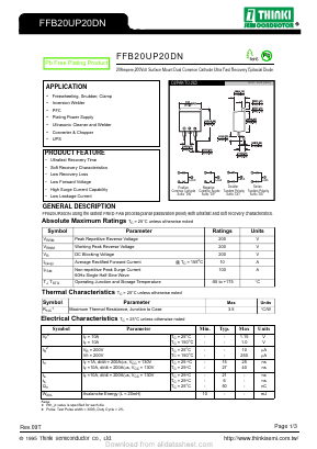 FFB20UP20DN Datasheet PDF Thinki Semiconductor Co., Ltd.