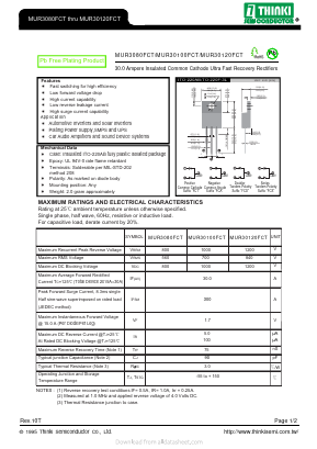 MUR30120FCT Datasheet PDF Thinki Semiconductor Co., Ltd.