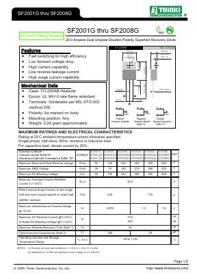 SF2004GD Datasheet PDF Thinki Semiconductor Co., Ltd.