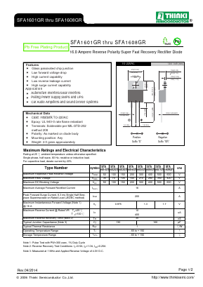 SFA1607GR Datasheet PDF Thinki Semiconductor Co., Ltd.