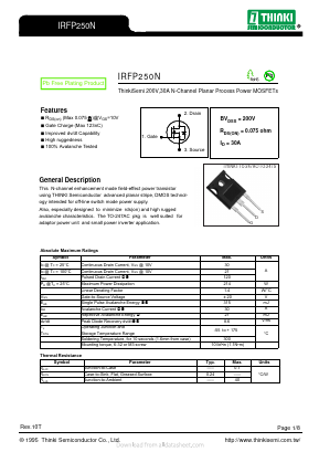 IRFP250N Datasheet PDF Thinki Semiconductor Co., Ltd.